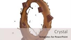  Presentation with chocolate splash - Slide deck enhanced with chocolate splash number 0 isolated on white background background and a soft green colored foreground