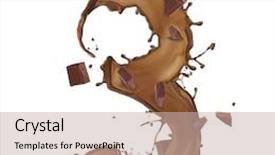  Presentation with chocolate splash - Presentation design consisting of chocolate splash number 3 isolated on white background background and a soft green colored foreground