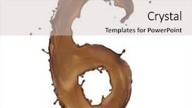  Presentation with chocolate splash - Presentation consisting of chocolate splash number 6 isolated on white background background and a light gray colored foreground