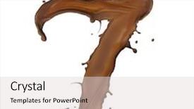  Presentation with chocolate splash - Presentation design enhanced with chocolate splash number 7 isolated on white background background and a light gray colored foreground