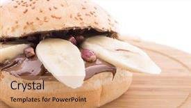  Presentation with business presentation for banana chips - Audience pleasing slide set consisting of blue watercolor and a brush backdrop and a mint green colored foreground