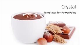  Presentation with spread - Audience pleasing PPT theme consisting of chocolate spread backdrop and a white colored foreground