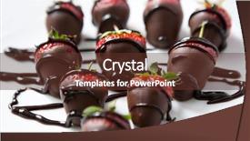  Presentation with chocolate strawberry - Slide deck featuring chocolate strawberries with chocolate syrup background and a tawny brown colored foreground