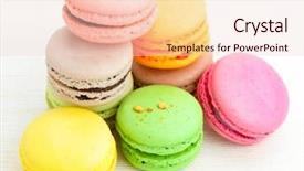  Presentation with chocolate strawberry - Presentation theme enhanced with chocolate strawberry - macaroon background and a lemonade colored foreground