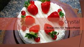  Presentation with chocolate strawberry - Presentation theme with chocolate-strawberry-and-whipped-cream background and a red colored foreground