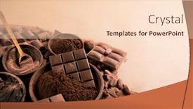  Presentation with food cocoa - Beautiful presentation theme featuring chocolate-sweet-cocoa-pod backdrop and a lemonade colored foreground