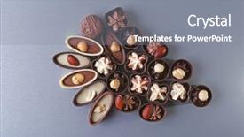  Presentation with dark grey - PPT layouts with chocolate sweets on dark grey background background and a gray colored foreground