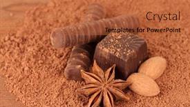  Presentation with cocoa - Audience pleasing slide set consisting of chocolate-sweets-with-cocoa backdrop and a red colored foreground