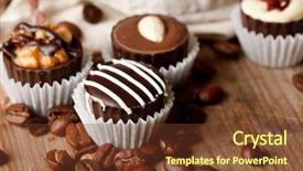  Presentation with coffee chocolate - Slide deck consisting of chocolate sweets with coffee beans background and a tawny brown colored foreground