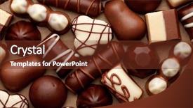  Presentation with sweets - PPT theme with chocolate sweets background and a tawny brown colored foreground