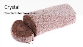  Presentation with swiss roll - Audience pleasing slide deck consisting of chocolate swiss roll closeup isolated backdrop and a  colored foreground