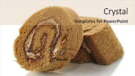  Presentation with chocolate - Audience pleasing PPT theme consisting of chocolate swiss roll slices backdrop and a yellow colored foreground