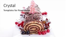  Presentation with swiss roll - Presentation theme having chocolate swiss roll background and a  colored foreground