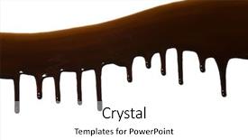  Presentation with syrup - Audience pleasing slides consisting of chocolate syrup drip pattern isolated on a white background backdrop and a white colored foreground