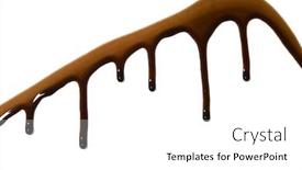  Presentation with syrup - Slides with chocolate syrup drips isolated on a white background background and a white colored foreground