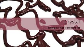  Presentation with syrup - Theme consisting of chocolate syrup traces on a white background background and a violet colored foreground