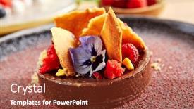  Presentation with food cocoa - Theme with chocolate-tart-with-muale-honey background and a tawny brown colored foreground