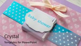  Presentation with baby shower - Audience pleasing PPT theme consisting of chocolate theme - cute thank you card backdrop and a coral colored foreground