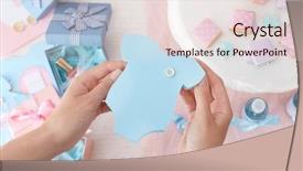  Presentation with baby shower - Beautiful theme featuring chocolate theme - woman holding thank you card backdrop and a lemonade colored foreground