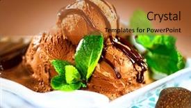  Presentation with chocolate ice cream - Amazing presentation design having chocolate topping brown chocolate icecream backdrop and a red colored foreground