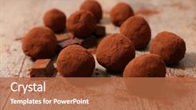 Presentation with chocolate - Amazing PPT layouts having chocolate truffle ball backdrop and a red colored foreground