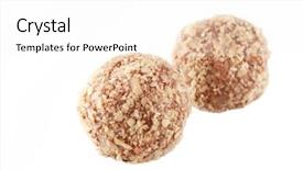  Presentation with chocolate nuts - Slide deck featuring plural - chocolate truffle with nuts background and a white colored foreground