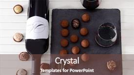  Presentation with chocolate wine - Presentation theme enhanced with chocolate truffles and red wine background and a tawny brown colored foreground