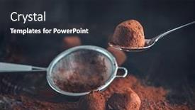  Presentation with food cocoa - Presentation theme enhanced with chocolate-truffles-homemade-fresh-truffle background and a wine colored foreground