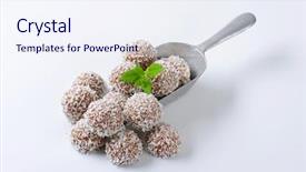  Presentation with christmas chocolate - Beautiful presentation theme featuring chocolate truffles rolled in coconut backdrop and a  colored foreground