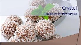  Presentation with virgin coconut oil - Amazing theme having chocolate truffles rolled in coconut backdrop and a sky blue colored foreground