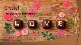  Presentation with religious valentine - PPT theme with chocolate valentine's present background and a coral colored foreground
