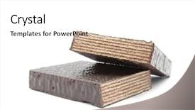  Presentation with waffles - Slides with chocolate waffles isolate on white background and a white colored foreground