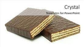  Presentation with waffles - Presentation theme featuring chocolate waffles background and a white colored foreground