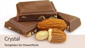  Presentation with almonds - Cool new slides with chocolate with almonds backdrop and a coral colored foreground