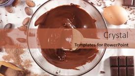  Presentation with chocolate - Beautiful presentation design featuring chocolate-with-ingredient-for-chocolate backdrop and a red colored foreground