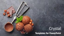  Presentation with chocolate nuts - PPT theme featuring chocolate-with-nuts-ice-cream background and a dark gray colored foreground