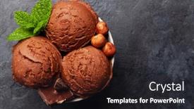  Presentation with chocolate ice cream - Cool new presentation with chocolate-with-nuts-ice-cream backdrop and a dark gray colored foreground