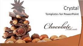  Presentation with chocolate nuts - PPT theme featuring chocolate with nuts is isolated background and a white colored foreground
