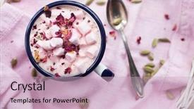  Presentation with hot chocolate - Cool new PPT theme with chocolate with rose and cardamom backdrop and a soft green colored foreground