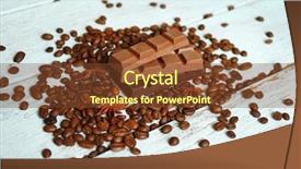  Presentation with coffee chocolate - PPT layouts with chocolate with star anise and coffee beans on wooden background background and a tawny brown colored foreground