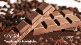  Presentation with coffee chocolate - PPT theme with chocolate with star anise and coffee beans closeup background and a tawny brown colored foreground