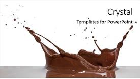  Presentation with chocolate splash - Colorful presentation enhanced with chocolatemilk - chocolate splash closeup isolated backdrop and a white colored foreground