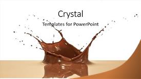  Presentation with chocolate splash - Audience pleasing presentation design consisting of chocolatemilk - chocolate splash closeup isolated backdrop and a white colored foreground