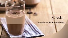  Presentation with chocolate milk - PPT theme having chocolatemilk - glass of chocolate milk background and a lemonade colored foreground
