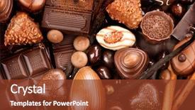  Presentation with praline - Presentation theme with chocolates background chocolate assortment background and a tawny brown colored foreground