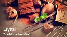  Presentation with chocolate milk - Cool new presentation theme with confiserie - chocolates background chocolate assortment backdrop and a coral colored foreground