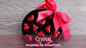  Presentation with confectionery - Colorful PPT layouts enhanced with chocolates confectionery in gift box - sweet food backdrop and a violet colored foreground