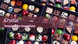  Presentation with confectionery - Presentation theme enhanced with chocolates confectionery in gift box - sweet food background and a tawny brown colored foreground