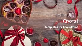  Presentation with valentine - Presentation having chocolates for valentine's day background and a coral colored foreground