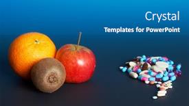  Presentation with healthy food - Beautiful PPT theme featuring choice-between-healthy-food backdrop and a  colored foreground